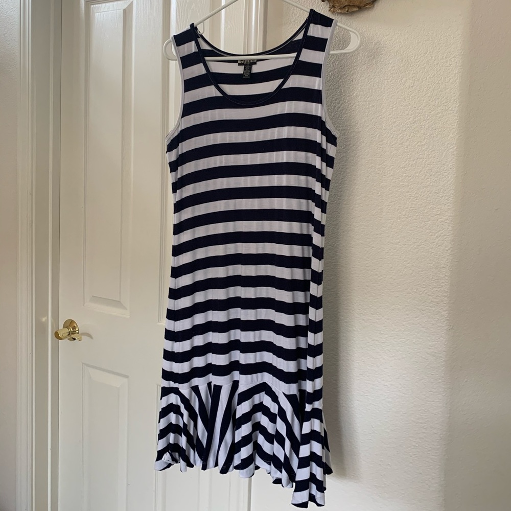 *2 for $25* HAANI Blue and White dress. Petite M - Picture 1 of 4